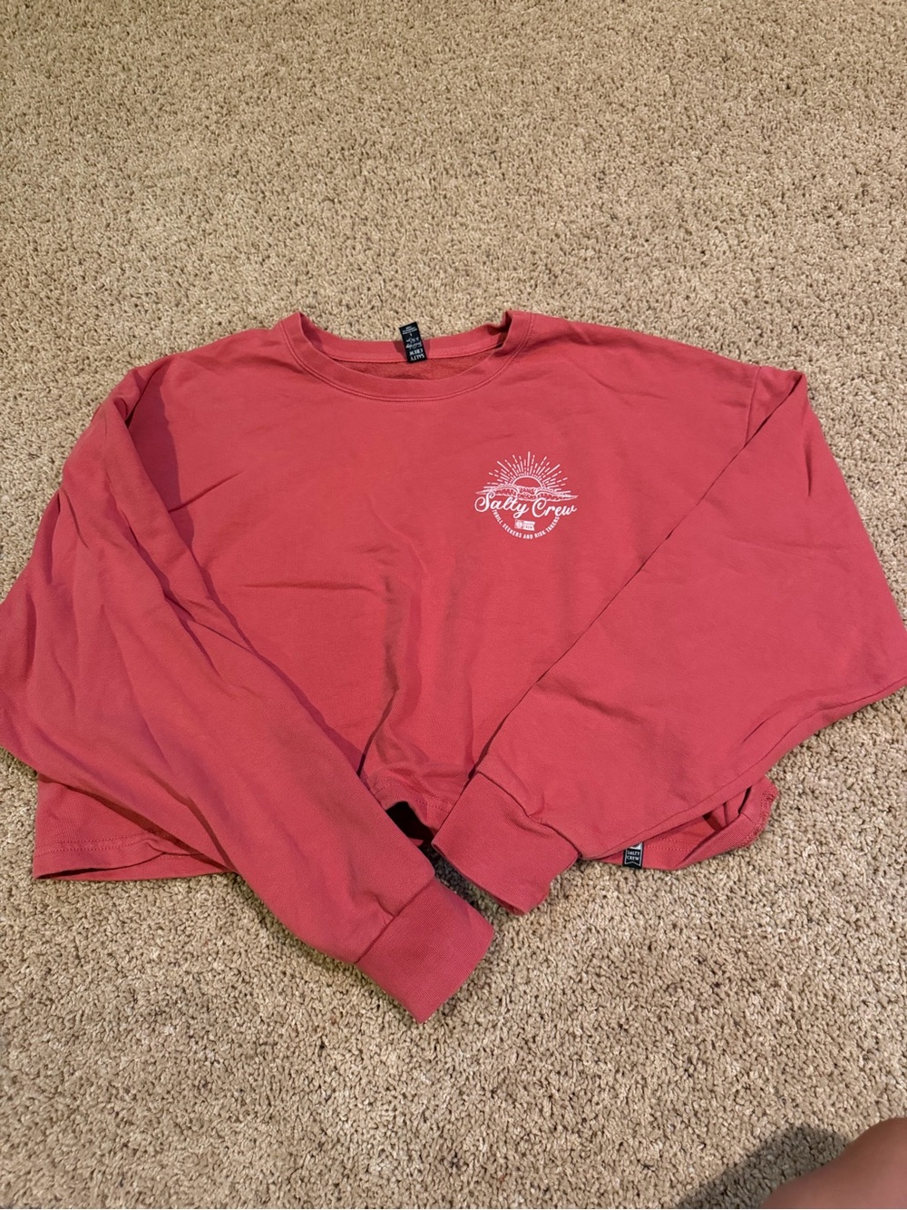 Salty Crew Dusty Coral Long Sleeve Tee with Sun Logo